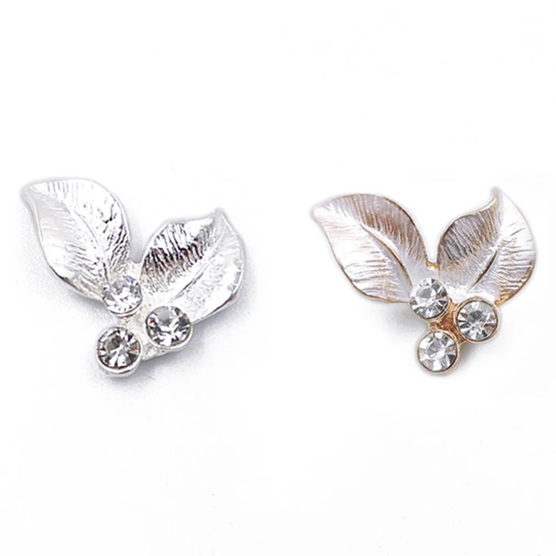 2019New 100Pcs Leaves Rhinestones Button for DIY Shoes and Bags Handbags Headwear Accessories Jewelry HZ508 | Дом и сад