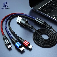 1 2 meters 5a super fast charging 3 in 1 male jack charging cable for iphone android type c