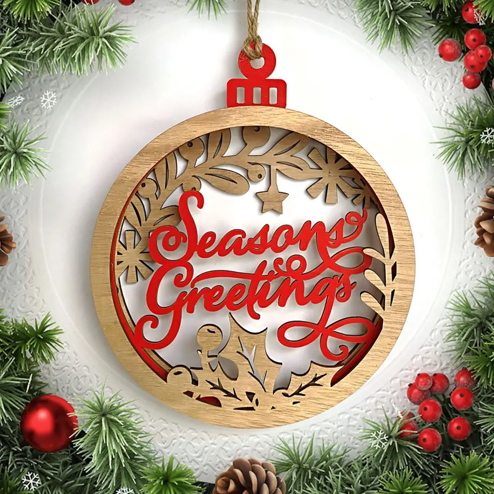 Деревянная 3D подвеска в форме лампы украшение для дома рождественской елки 2019 |