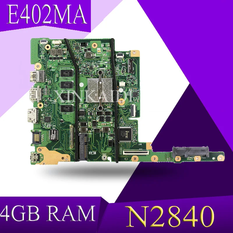 

XinKaidi для ASUS E402MA E502MA N2840 4 Гб материнская плата для ноутбука с памятью протестированная 100% оригинальная материнская плата