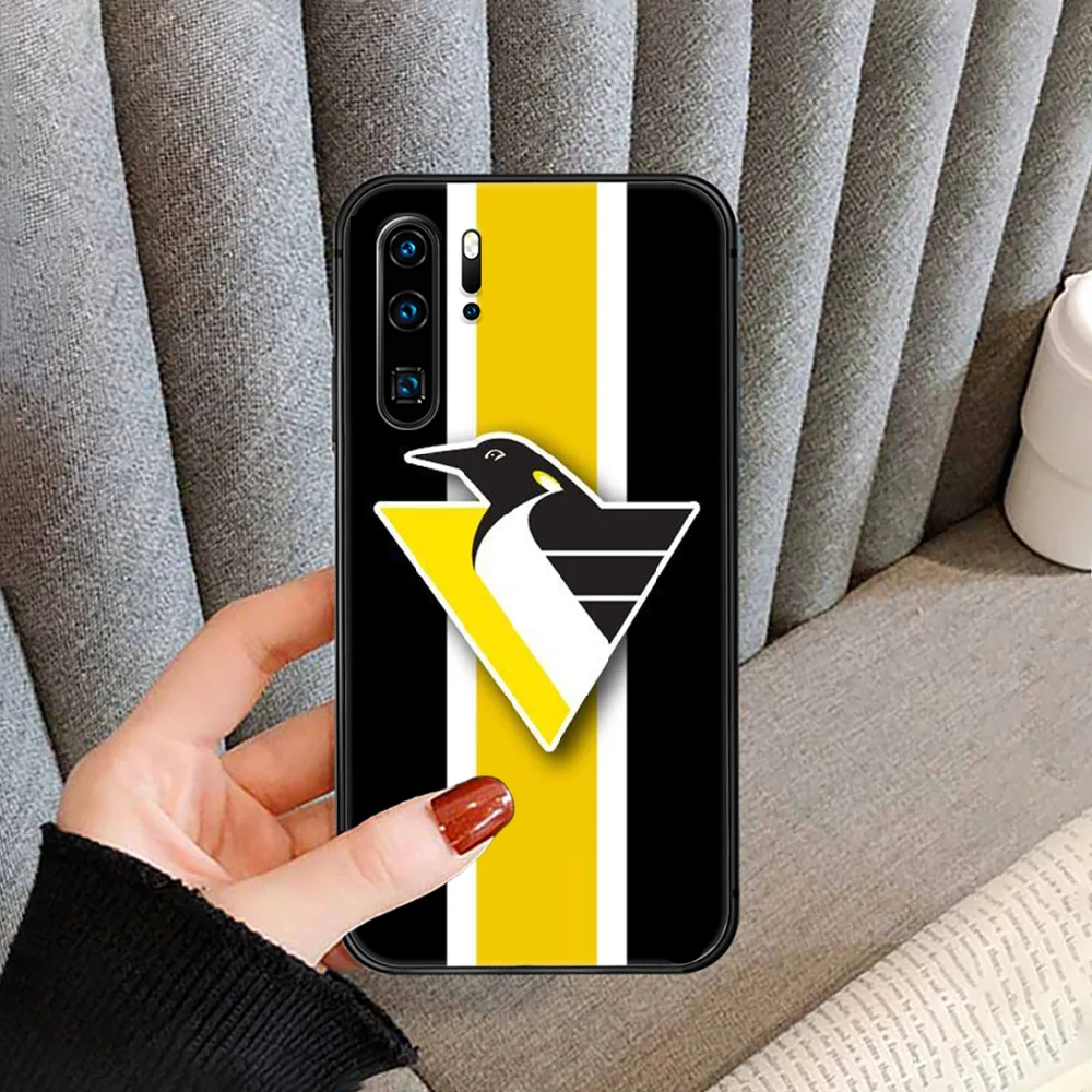 

Ice Hockey Pittsburgh penguin Phone case cover For Huawei P Mate Smart 10 20 30 40 Lite Z 2019 Pro black black waterproof pretty