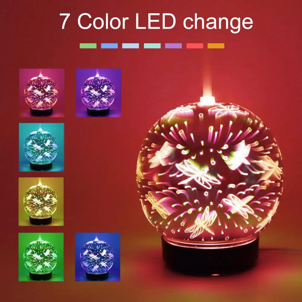 7 светодиодных цветных режимов освещения 3D ароматерапия эфирный диффузор