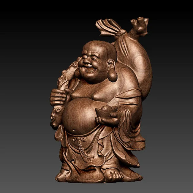 Новая креативная 3D модель для ЧПУ или принтеров в формате STL Maitreya Buddha с сумкой