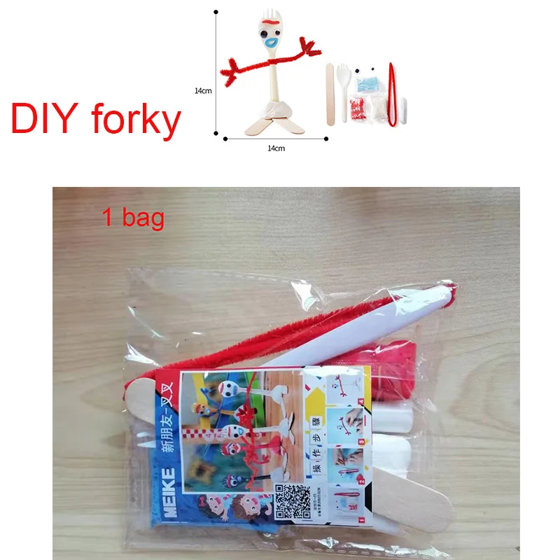 1bag DIY Игрушка из фильма 4 аниме белая форки Мягкая кукла из мультфильма из мягкого плюша игрушки для мальчиков и девочек детская вечеринка Рождественский подарок сумка аксессуары - Цвет: 1bag DIY