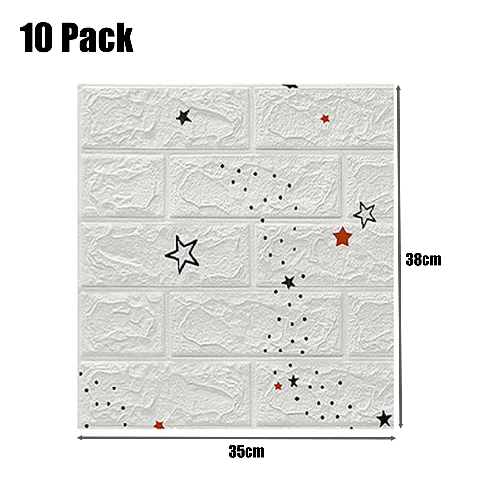 

10pcs 3d Wall Sticker Panels Self-adhesive Waterproof Brick Pe Foam Wall Decals Home Decoration Accessories Decor On The Wall