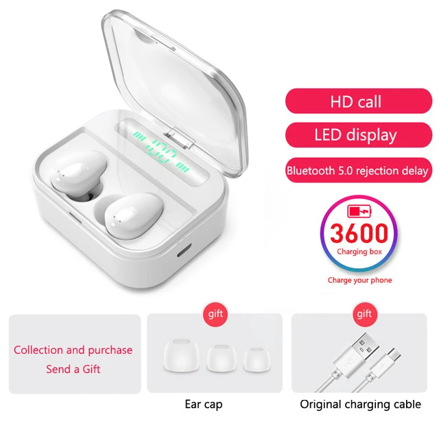 X7 White Беспроводные Bluetooth наушники для iPhone M7 X7 TWS, настоящие беспроводные наушники, водонепроницаемые наушники с креплением на 3600 мАч, гарнитура с внешним аккумулятором - Цвет: X7 White