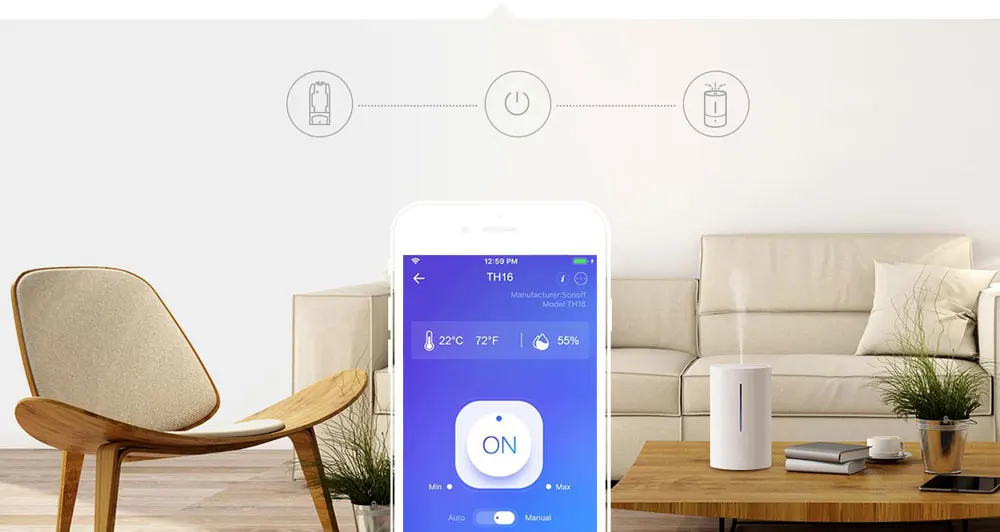 Itead Sonoff TH16 Wifi умный беспроводной переключатель поддержка контроля температуры и влажности через AM2301 работает с Alexa Google Home