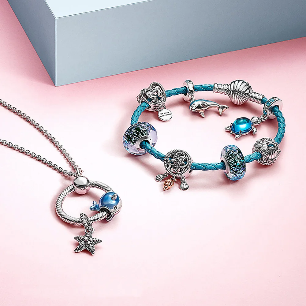 Шармы Volayer для браслетов Пандора из муранского стекла морская черепаха звезда