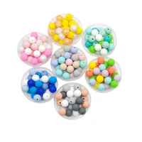 cute idea 9121519mm 10pcs silicone beads lentil pearl abacus baby teething product diy chews pacifier chain baby teethers toy
