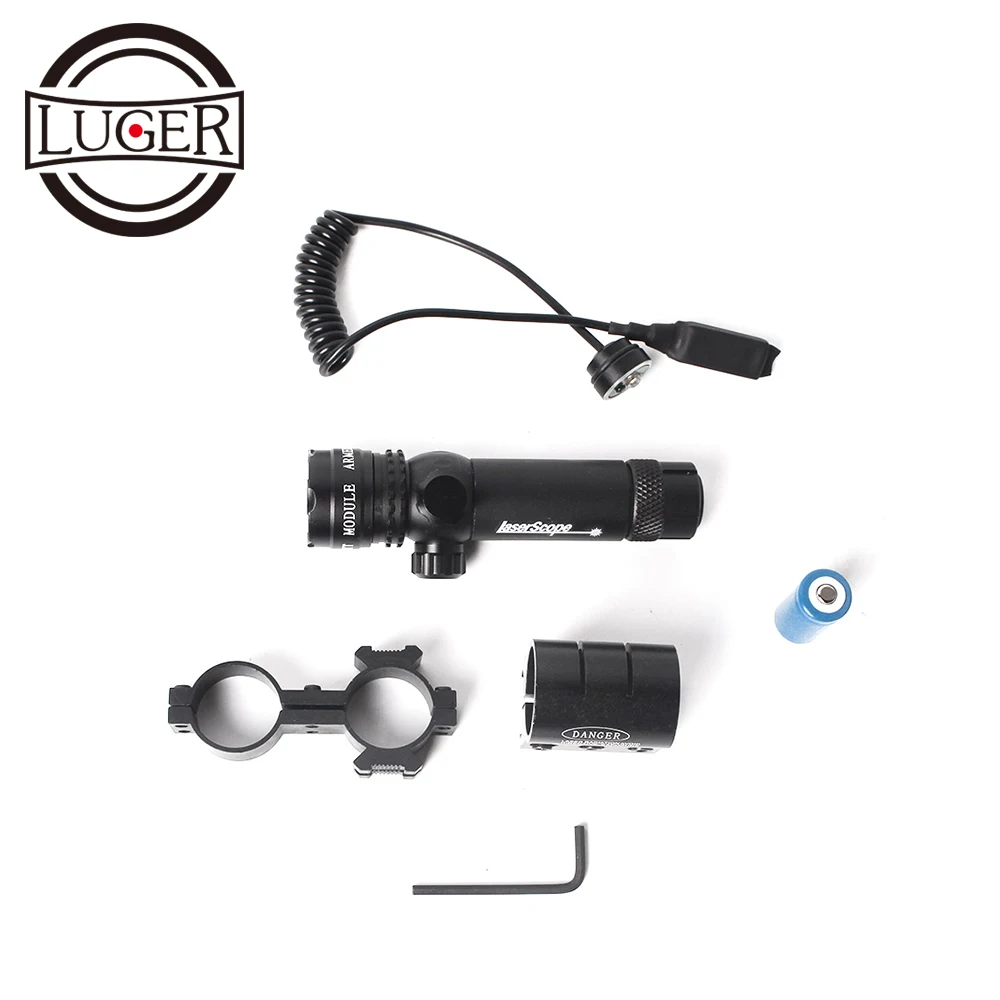 Охотничий прицел LUGER 20 мм Airsoftsport Rail тактическое лазерное крепление красный/зеленый лазерный прицел баррель переключатель давления крепление