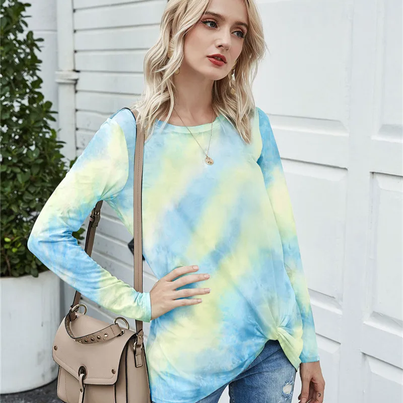 

2020 Autumn Women T-shirts Plus Size Casual Vintage Print T-shirts Long Sleeves Loose Tops