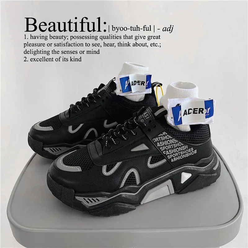 

Кроссовки мужские демпфирующие, Спортивная повседневная обувь, толстая подошва, дышащие, для бега, ходьбы