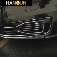 car front bumper fog lamp grille grill decorative trim strip for audi a6 2016 2017 exterior accessories stainless steel stickers