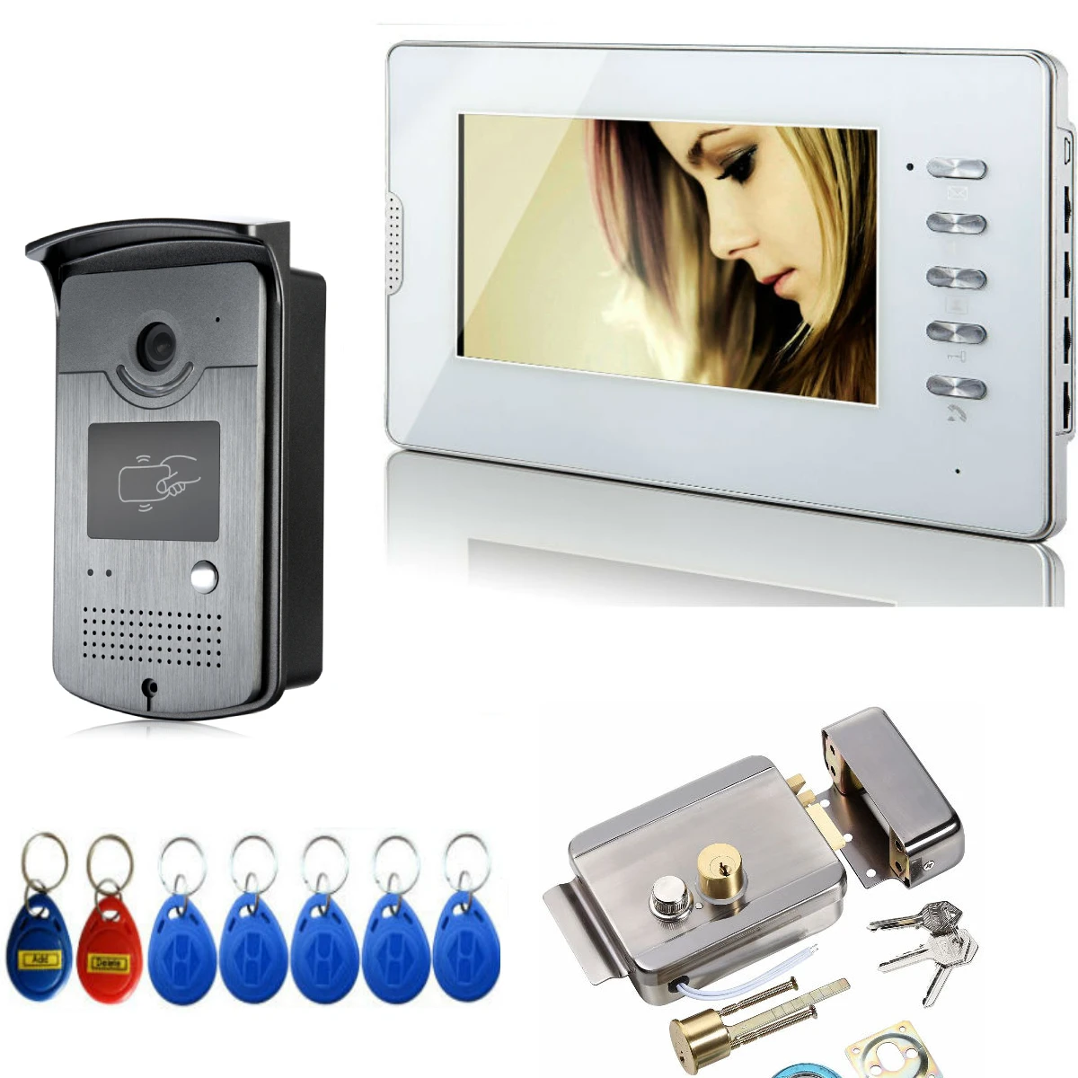 

7" TFT Color Video door phone Intercom Doorbell System Kit IR Camera doorphone monitor Speakerphone intercom