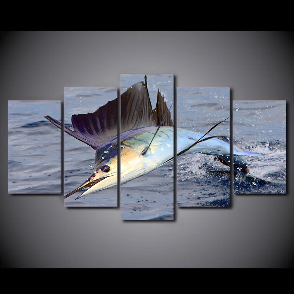 Póster de pared lona alpargata HD Cuadros decorativos para el hogar картиной модульный 5 панелей де арте pez espada