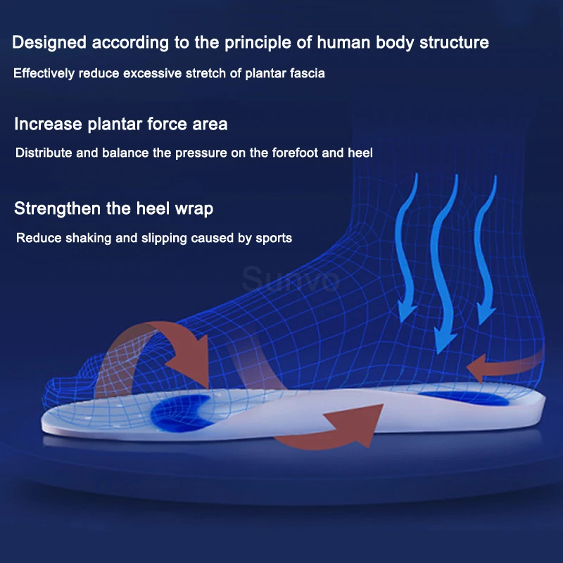 Medical Silicone Gel Insole for Flat Feet Arch Support Orthopedic Insoles Plantar Fasciitis Pain Relief Foot Care Metatarsal Pad