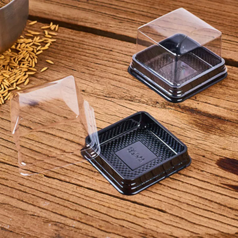 

50 pieces Mini Cake packing box pastry packing box transparent pastry box baking blister packing box Egg-Yolk Puff Mooncake Box