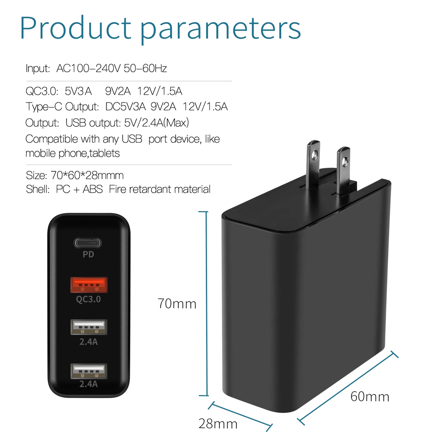 Мульти USB зарядное устройство 48 Вт PD Быстрая зарядка 3,0 двойной USB разъем типа C Зарядка для xiaomi redmi note 7 MacBook Air samsung Быстрое зарядное устройство