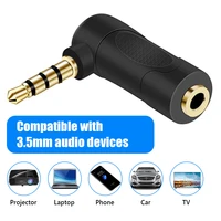 3 5mm male to female right angled trrs audio earphone adapter converter headphone audio microphone jack stereo plug connector