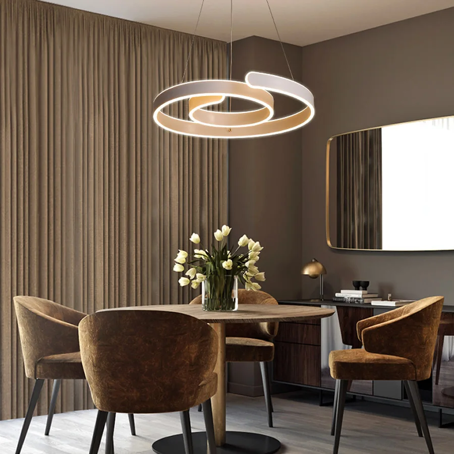 Современная светодиодная люстра в спиральном стиле потолочные подвесные