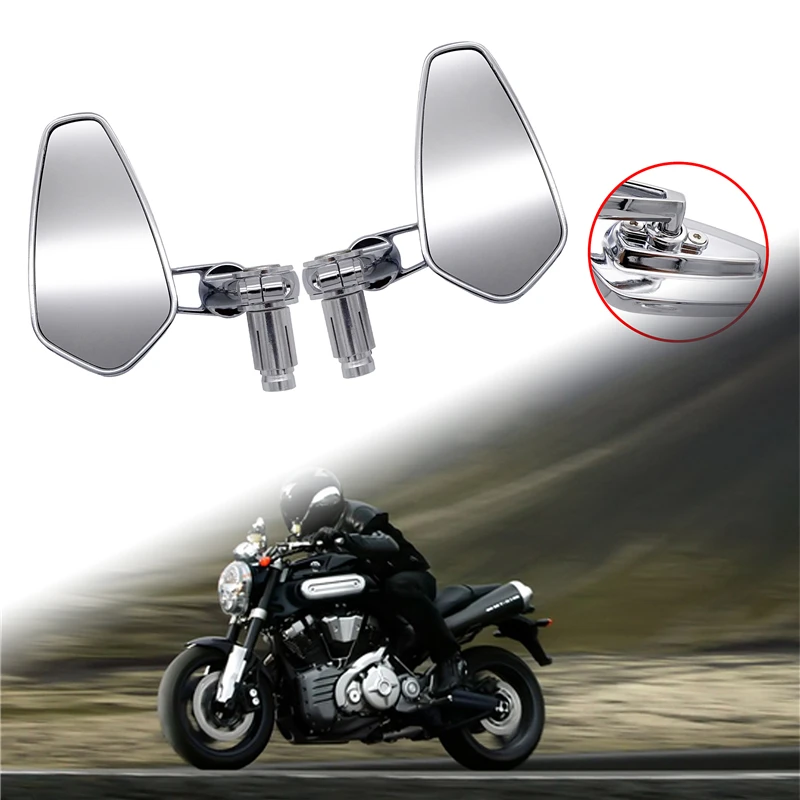 

Универсальные мотоциклетные алюминиевые зеркала заднего вида, 7/8 дюйма, 22 мм, серебристая ручка, боковые зеркала заднего вида для Kawasaki Z800, Z750...