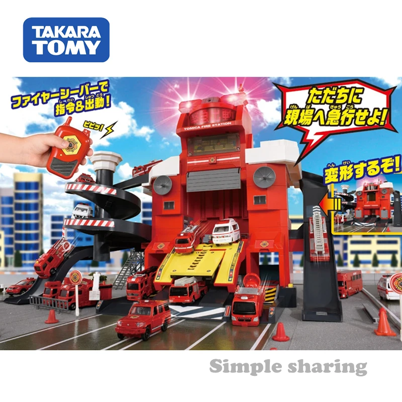 Takara Tomy Tomica трансформер модель пожарной станции комплект литой миниатюрный