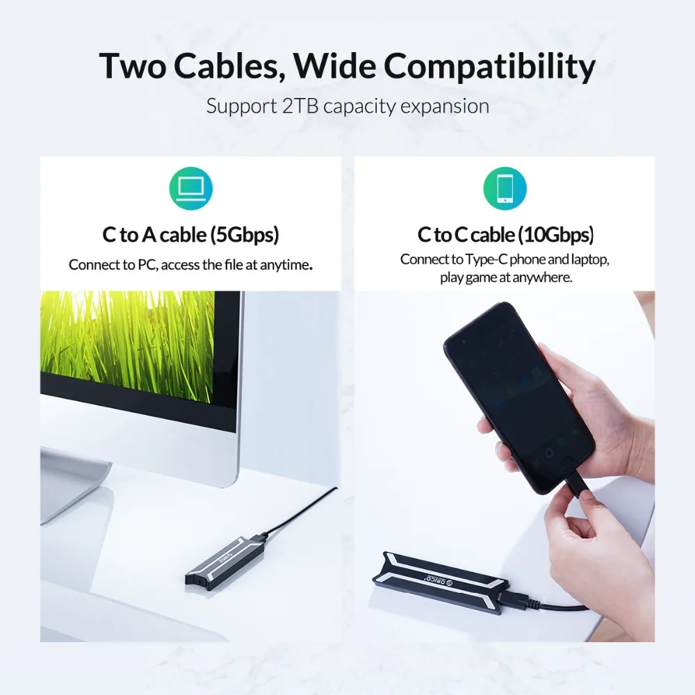 ORICO алюминиевый M.2 Накопитель SSD с протоколом NVME чехол USB C USB 3,1 10 Гбит/с Жесткий диск чехол поддержка UASP M.2 USB NVME корпус жесткий диск коробка
