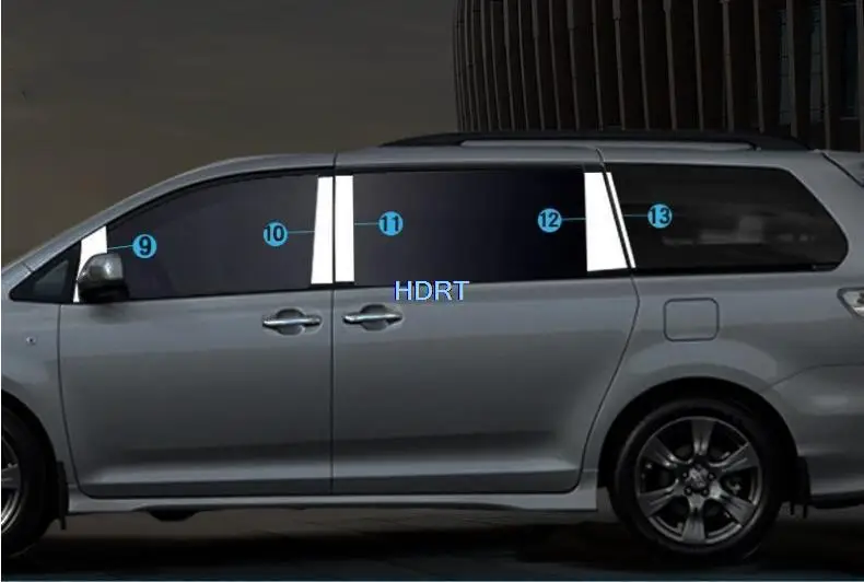 Фото Стеклянный колпачок из нержавеющей стали для Toyota Sienna 2013, 2014, 2015, 2016, 2018, 2019 №5