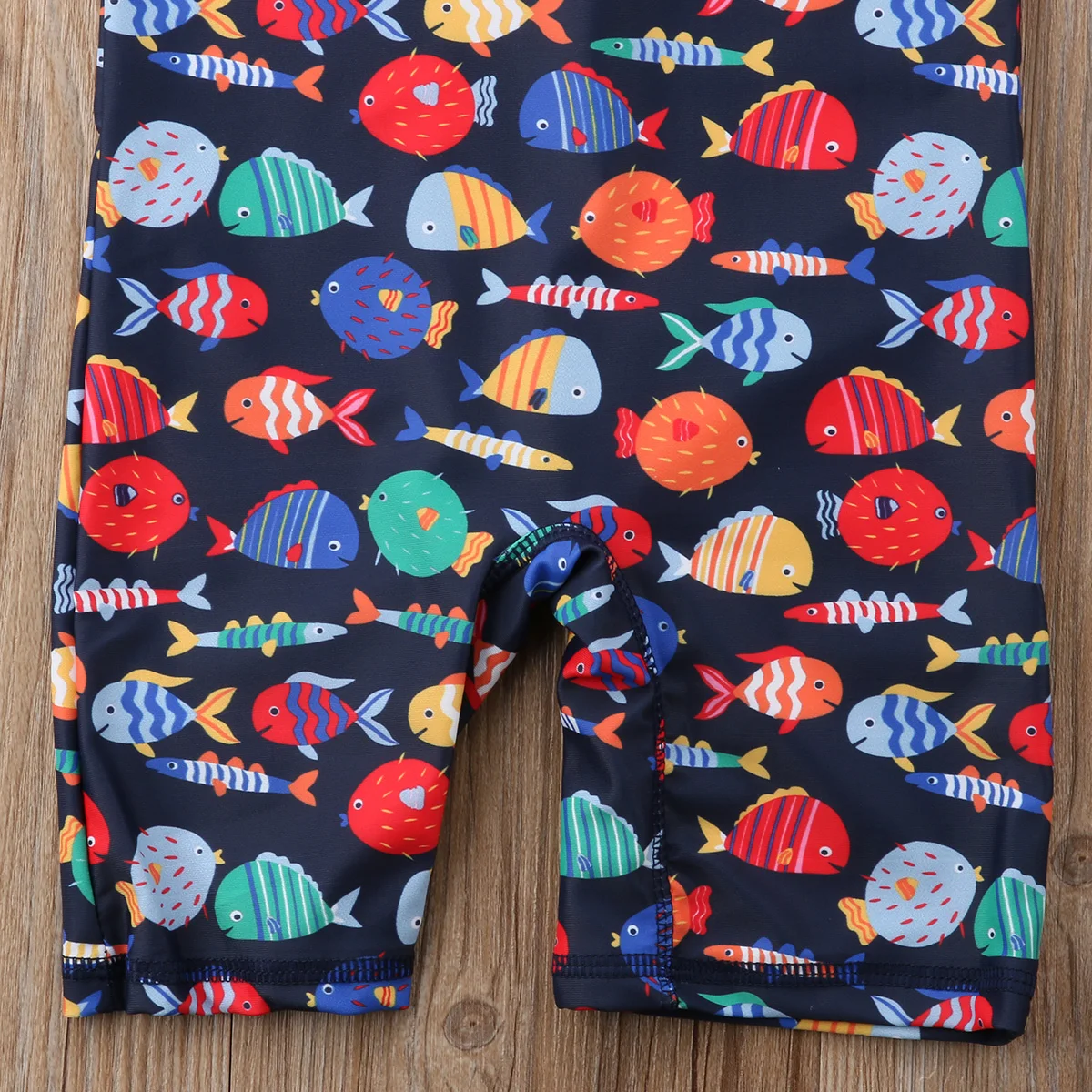 2019 Kids Baby Boy Swimsuit Swimwear Half Sleeve Cartoon Fish Print Bathing Suit Beach Rash Guard Surfing |