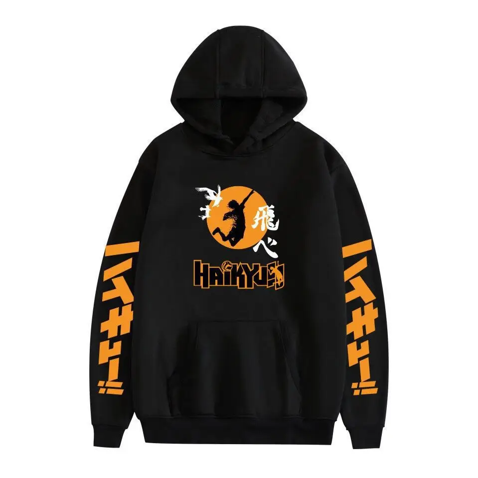 

Толстовка Haikyuu мужская с забавным японским аниме, свитшот с капюшоном в стиле унисекс, уличная одежда с высоким графическим рисунком, зимняя...