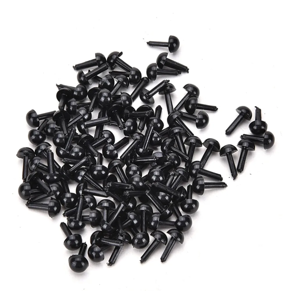 

100Pcs 3mm/4mm/5mm/6mm DIY Black Plastic Safety Eyes Toy For Teddy Bear Doll Accessories Animal Making Craft Hot Sell