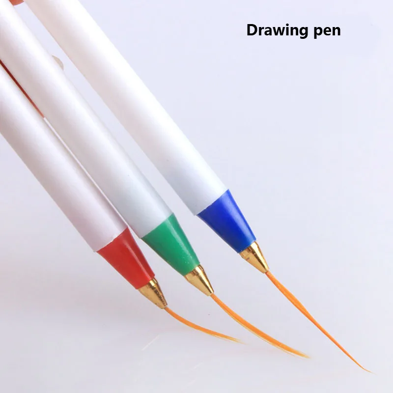 

3 шт./компл. супертонкая белая подводка для дизайна ногтей ручка для рисования акриловая фотография Набор для рисования Цветочная линия сет...