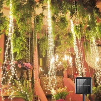 solar firefly bunch lights 8 flashing modes fairy copper wire decorative vine solar watering can lights outdoor decor lights