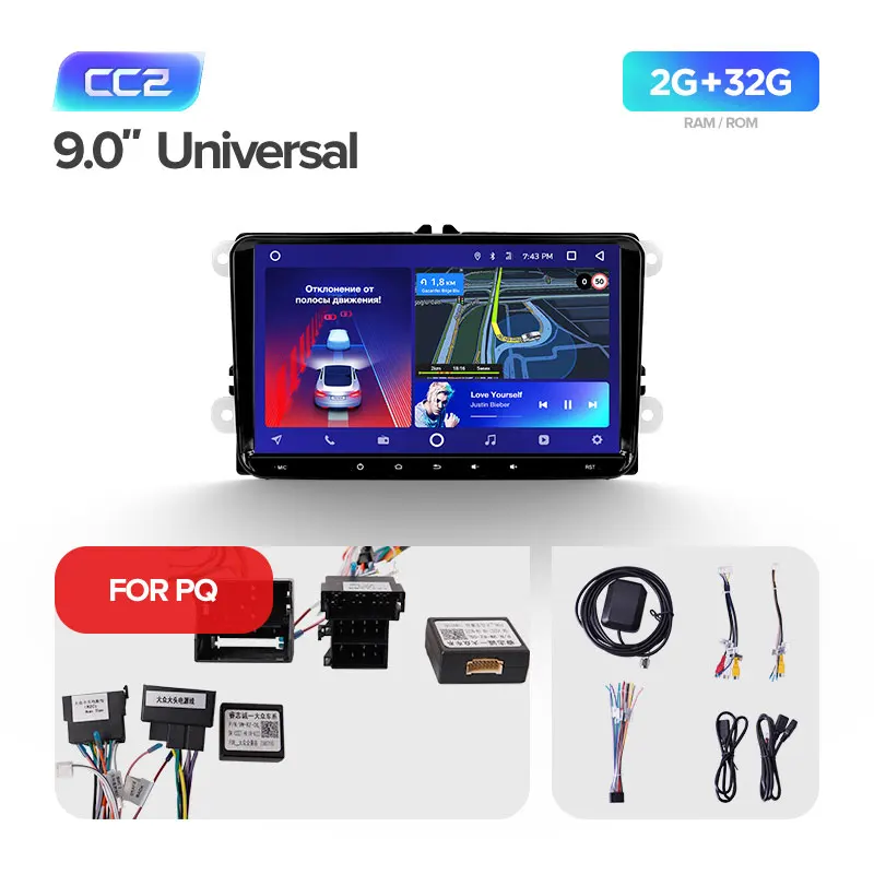 TEYES CC2 Штатное Головное устройство For Volkswagen Touran Mk5 2003- GPS Android aвтомагнитола магнитола автомагнитолы Андроид для Фольксваген Туран аксессуары штатная магнитола автомобильная мультимедиа - Цвет: PQ CC2 32G