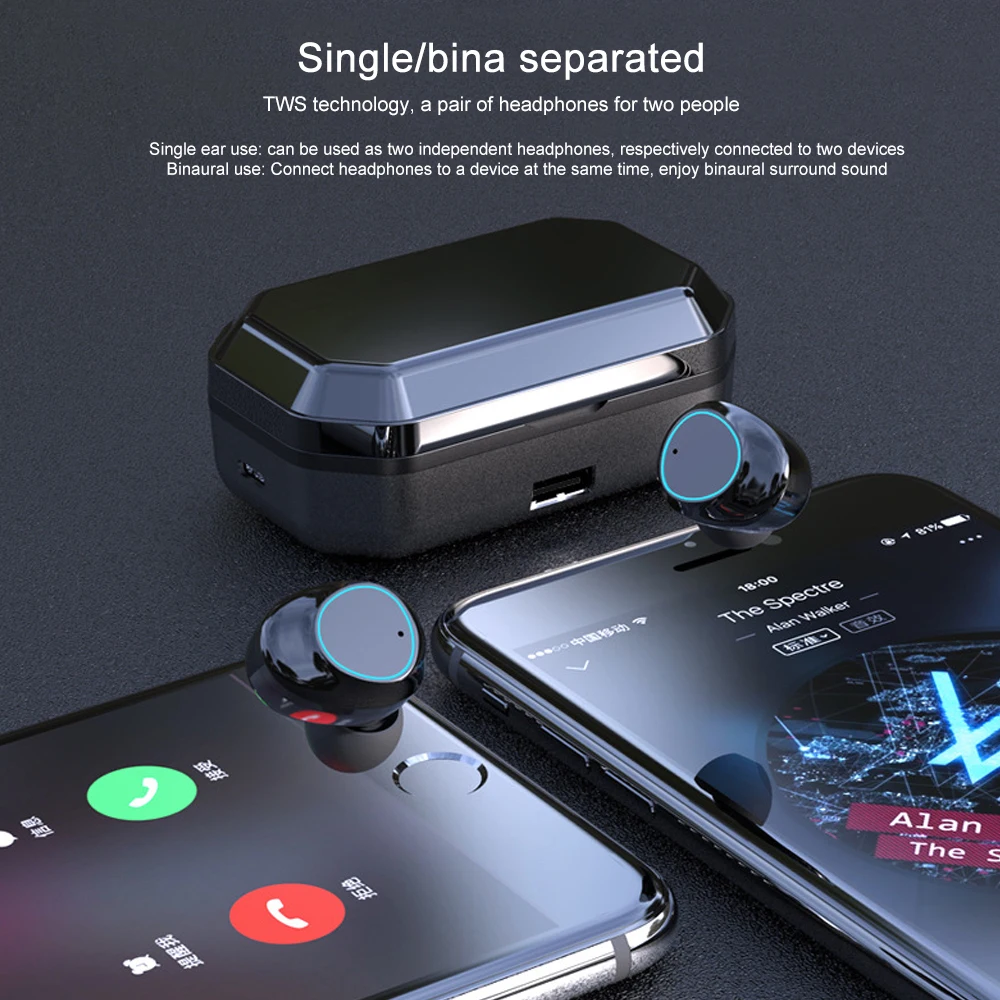 HANGRUI TWS 5,0 Bluetooth наушники 8D стерео гарнитура обновление G03 TWS беспроводные наушники 6000 мАч светодиодный дисплей уши внешний Смарт-аккумулятор