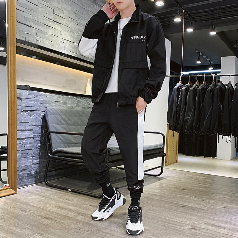 

Tracksuit For Men Two Pieces Jogging Men Basketball Jacket Winter Track Suit Tuta Sportiva Uomo Waterproof Tracksuit HH50TZ