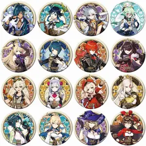 Free Shipping 58mm Online Game Genshin Impact Brooch Pin Cosplay Badge Accessories For Clothes Backpack Decoration gift