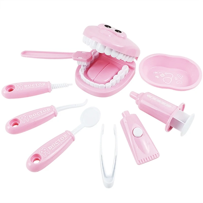 

T5EC Preschool Teaching Learning Toy Educational Dental Scene Toys Role Play Doctor Playset for Toddler Boys and Girls
