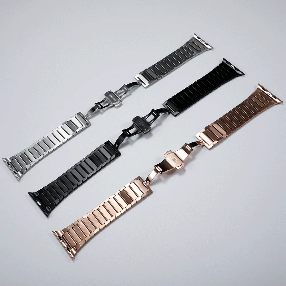 Ремешок из нержавеющей стали для apple watch band 44 мм/40 мм apple watch 4 3 5 band iwatch 42 мм 38 мм роскошный браслет correa