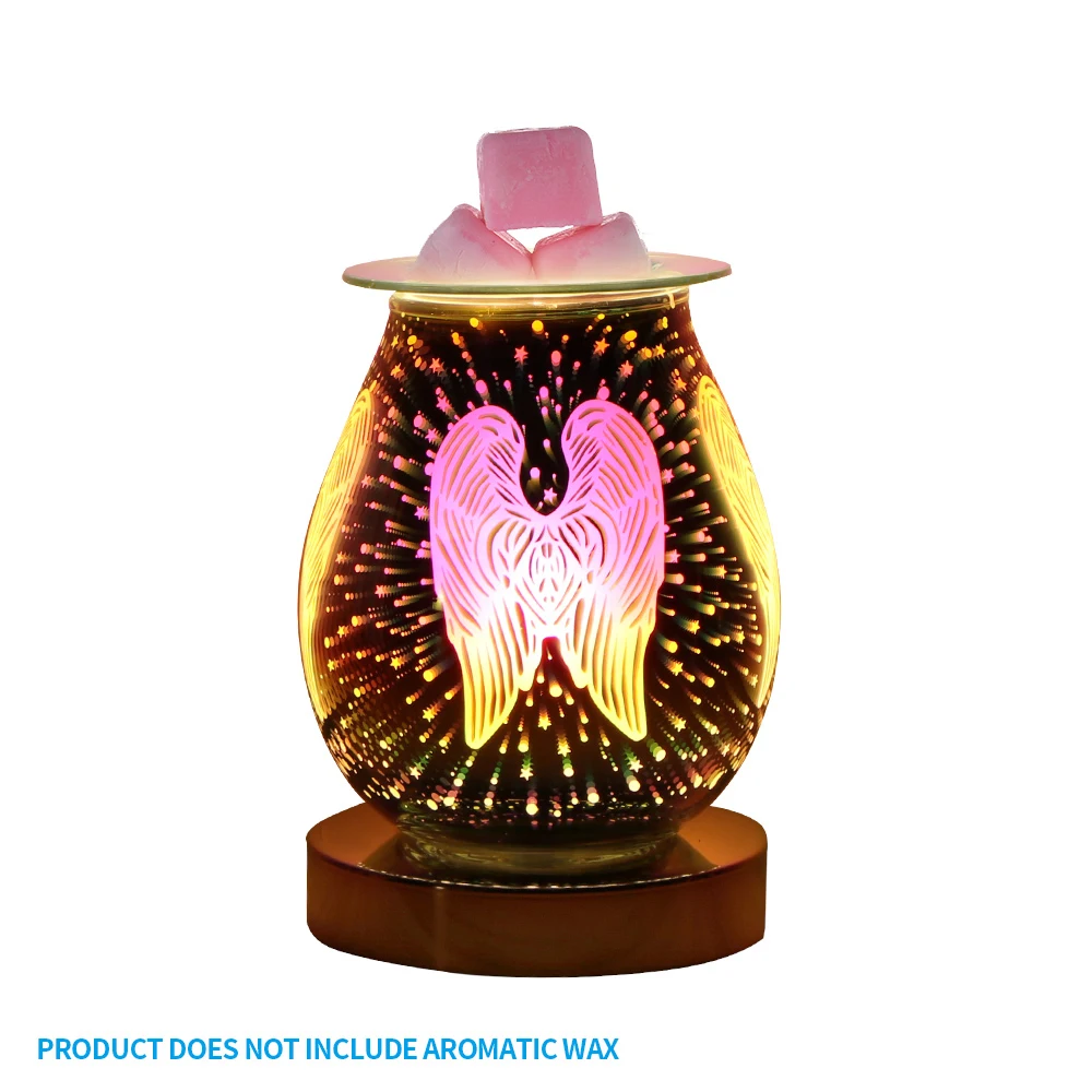 

Aroma Diffuser, Aromatherapy Essential Oil Wax Melter 3D Fireworkglass aromatherapy lamp for Office Home wax melting lamp