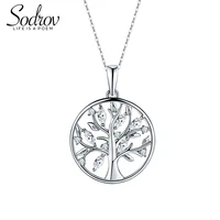 sodrov 925 sterling silver 15mm tree of life zircon necklace nature lucky silver 925 necklace for women 925 necklace jewelry