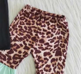 Детская одежда новый дизайн костюм для девочек черные с короткими рукавами и