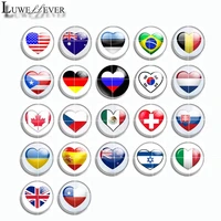12mm 14mm 16mm 20mm 25mm 452 10pcslot national flag mix round glass cabochon jewelry finding 18mm snap button charm bracelet