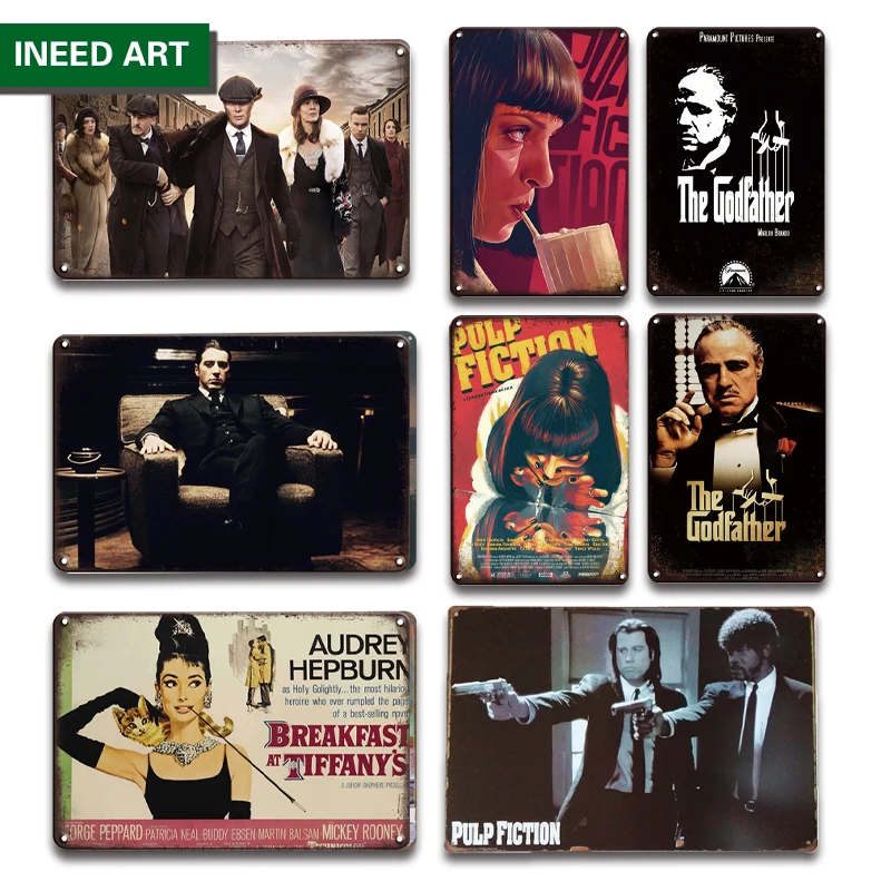

Vintage Movie Poster Metal Tin Sign Retro Decorative Wall Stickers Iron Plate Home Decoration Art Wall Plaque Room Decor