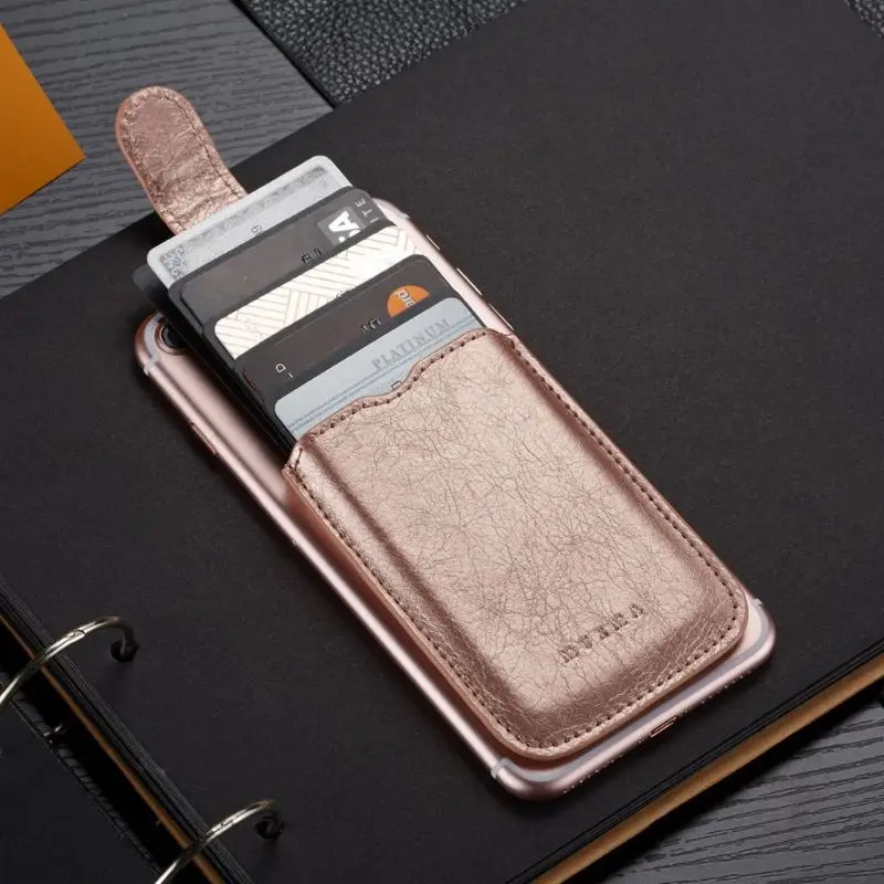 PU Leather Wallet Card Bag Adhesive Holder Case Pouch Sticker for Cell Phone | Багаж и сумки