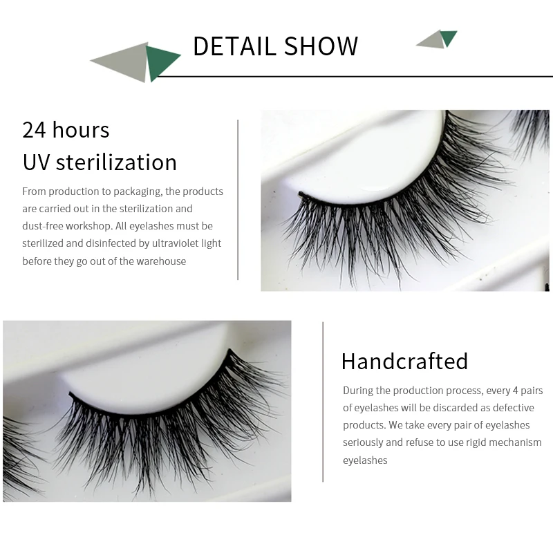 

5 Pairs of 3D Mink False Eyelashes Natural Thick Cruelty-free Black Lashes Eyelashes 3D False Eyelashes G800