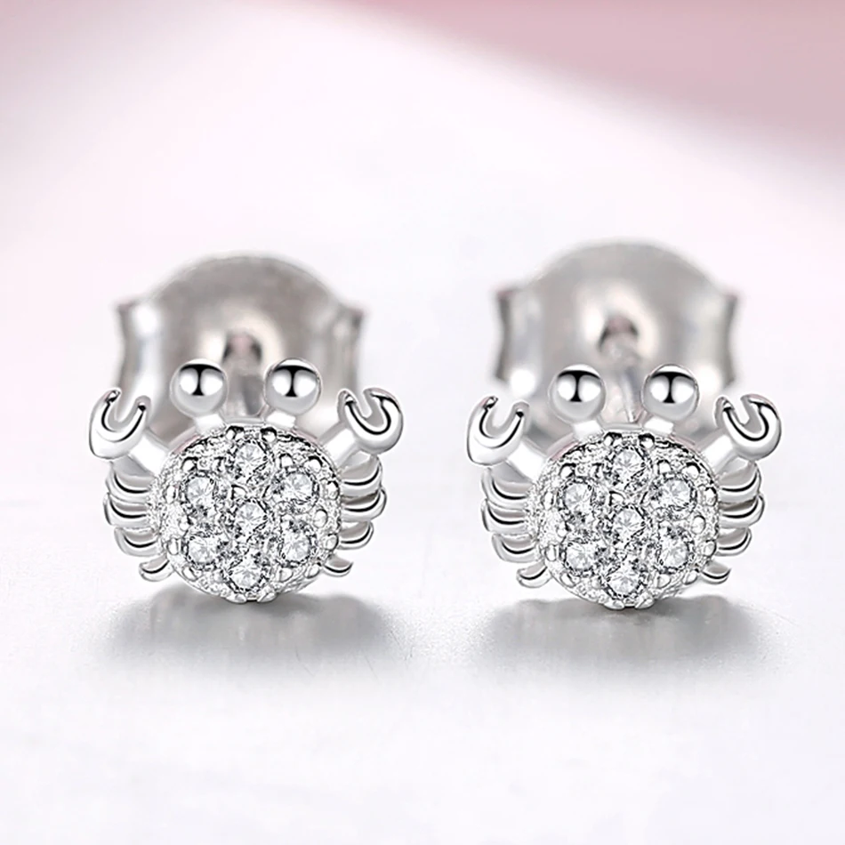 Женские серьги гвоздики из серебра 100% пробы с фианитом|Серьги-гвоздики| |