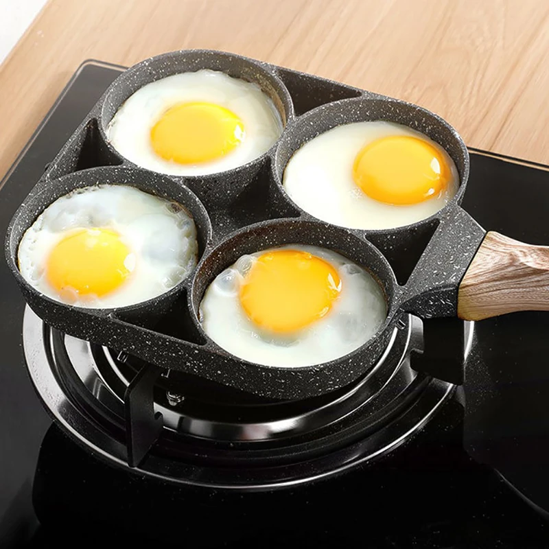 100% абсолютно новая сковорода для омлета с 4 отверстиями бургеров яиц ветчины