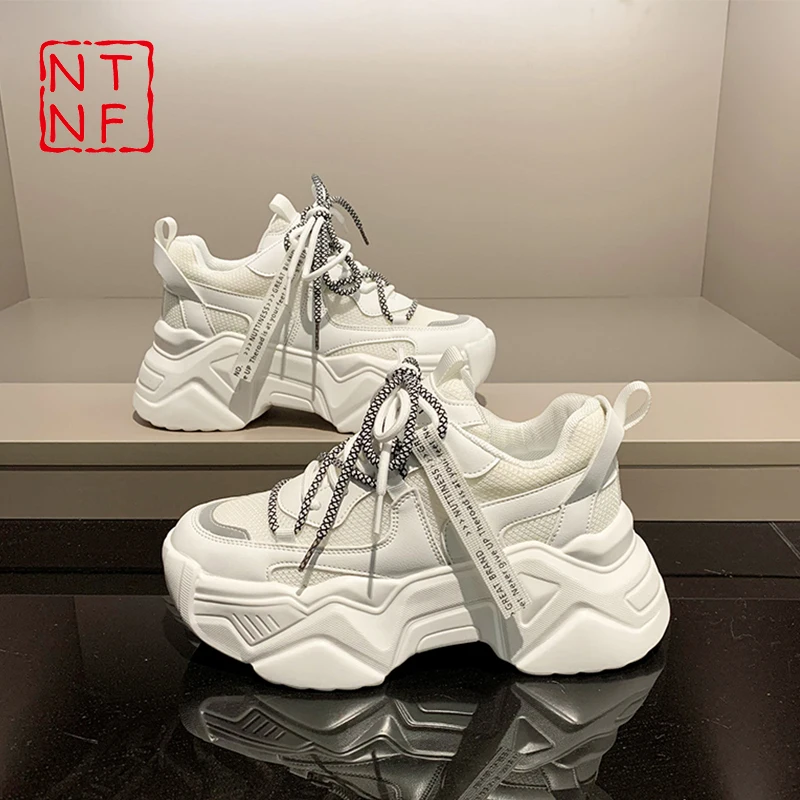 

Женские кроссовки на платформе, массивные, увеличивающие рост, 2021