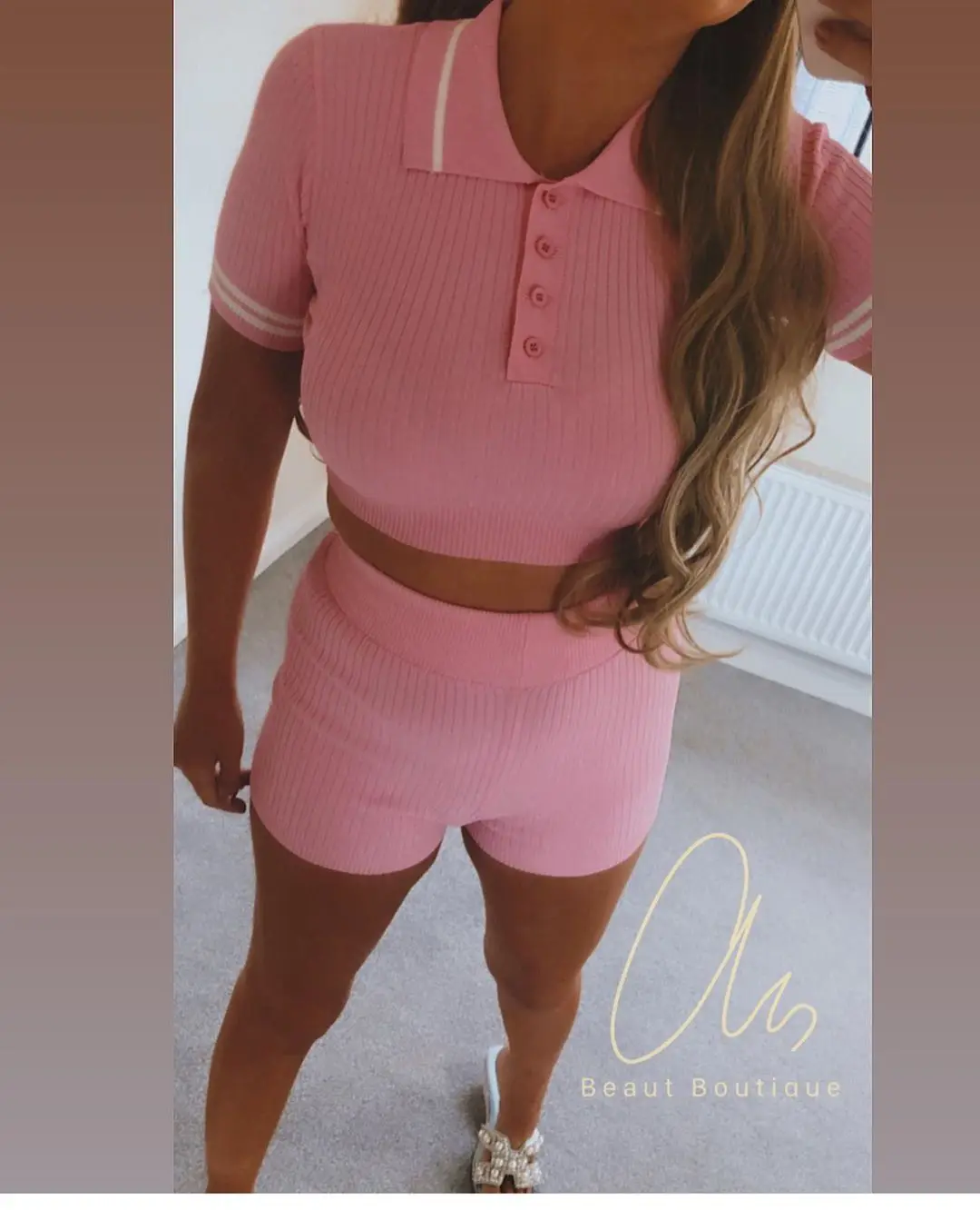 

Women Clothes Set 2020 Tracksuit Casual Party Two Piece Summer Blue Crop Top Short Sleeve Shorts Ladies Outfit